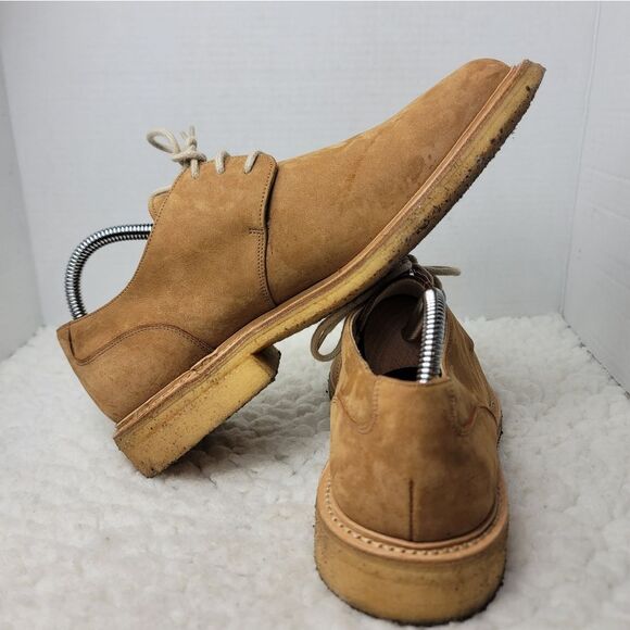 Façonnable Mens Derby Comfort Casual Shoes Size 8.5 Tan Nubuck Suede Crepe Sole - Picture 5 of 10